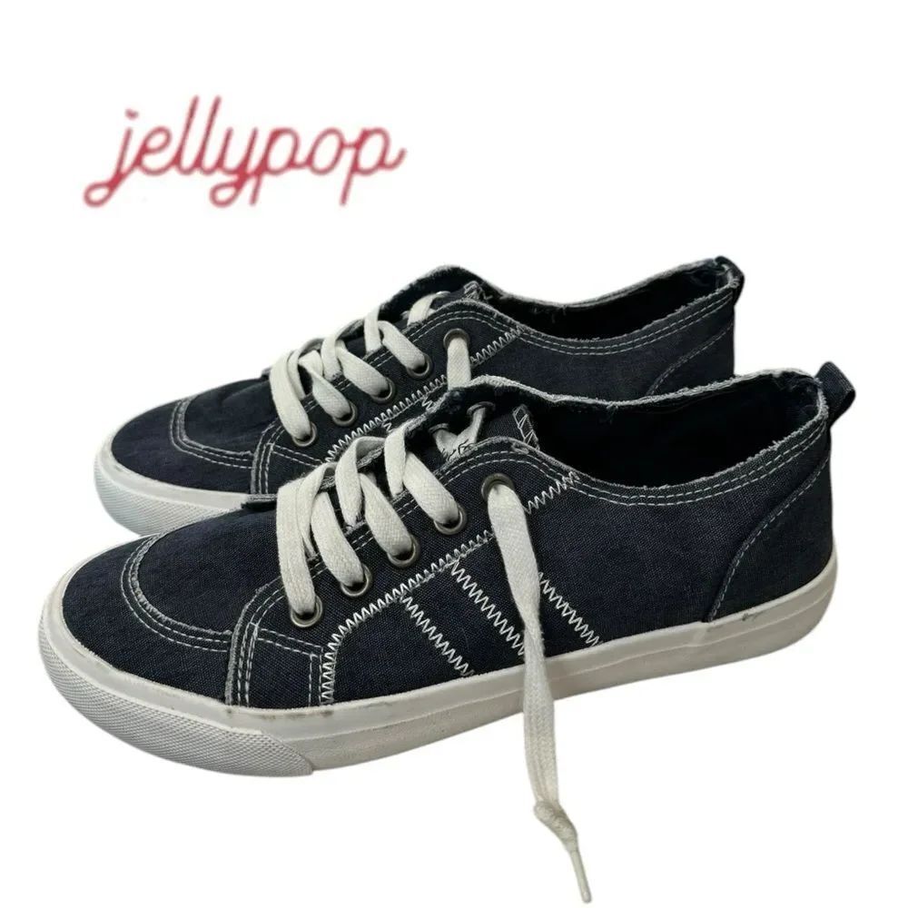 Jellypop Women's Kory Blue Cotton Canvas Tennis Shoes Sneakers 9.5